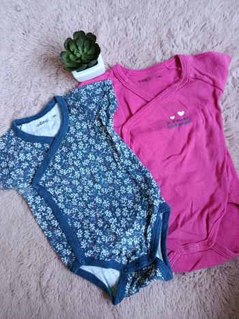 Lots de 2 bodie manche courte - taille 9 mois