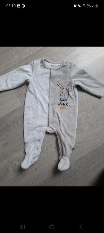 Pyjama velours + bonnet 6 mois