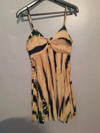 Robe été marron et noire dégradée - Marque Tropical Climate - Taille 38 - État neuf.