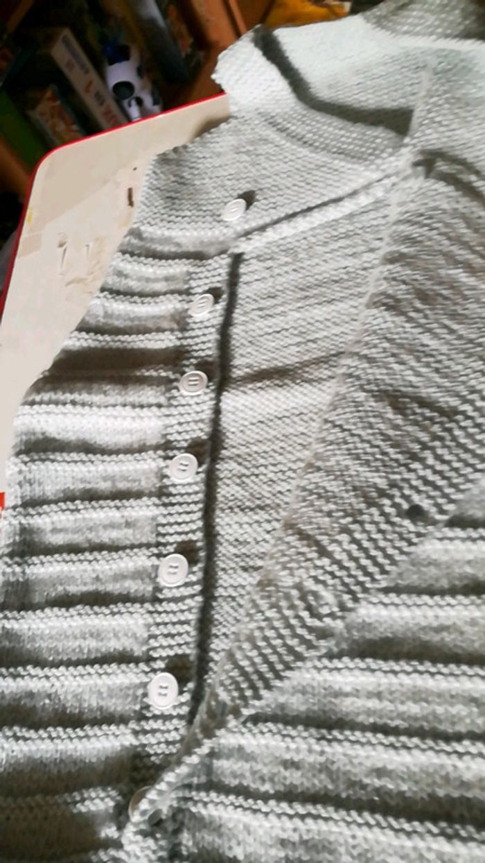 Gigoteuse tricoter main fait 68 cm donc doit etre egale a 3/6mois gris clair - photo numéro 2
