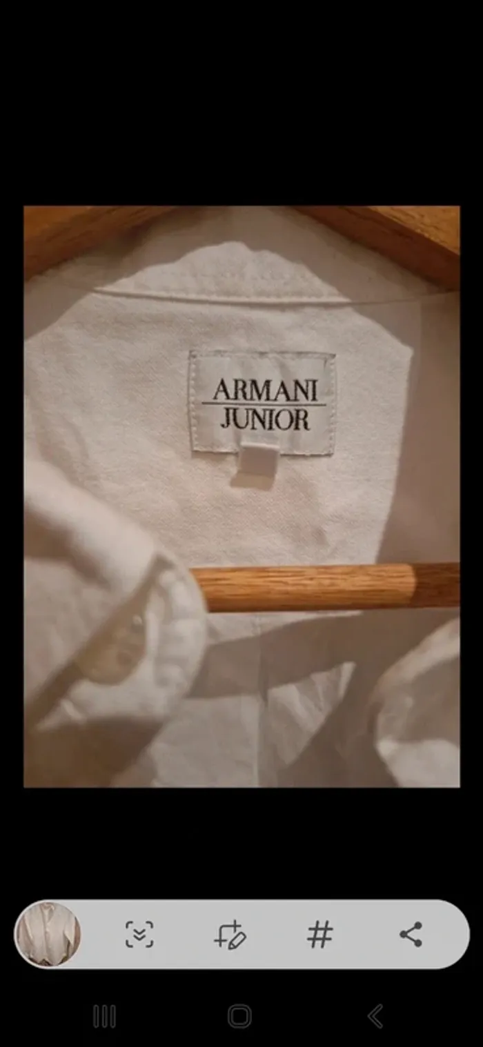 Magnifique chemise Armani junior 12 ans beige 100%coton - photo numéro 2