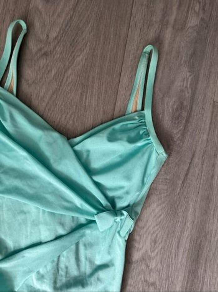 Maillot de bain une pièce bleu turquoise satiné Aquasuit La Perla T44 XXL - photo numéro 3