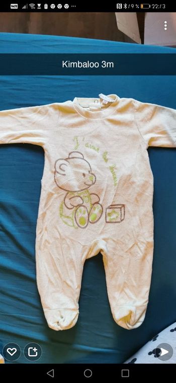 Pyjama ourson ours j'aime les bisous