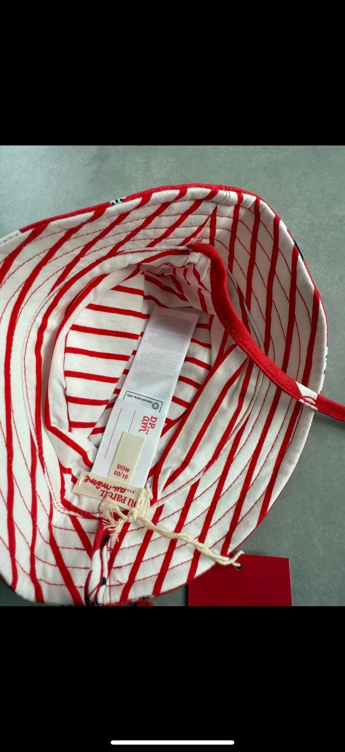 Chapeau avec ficelle mixte 1/3 mois - photo numéro 4