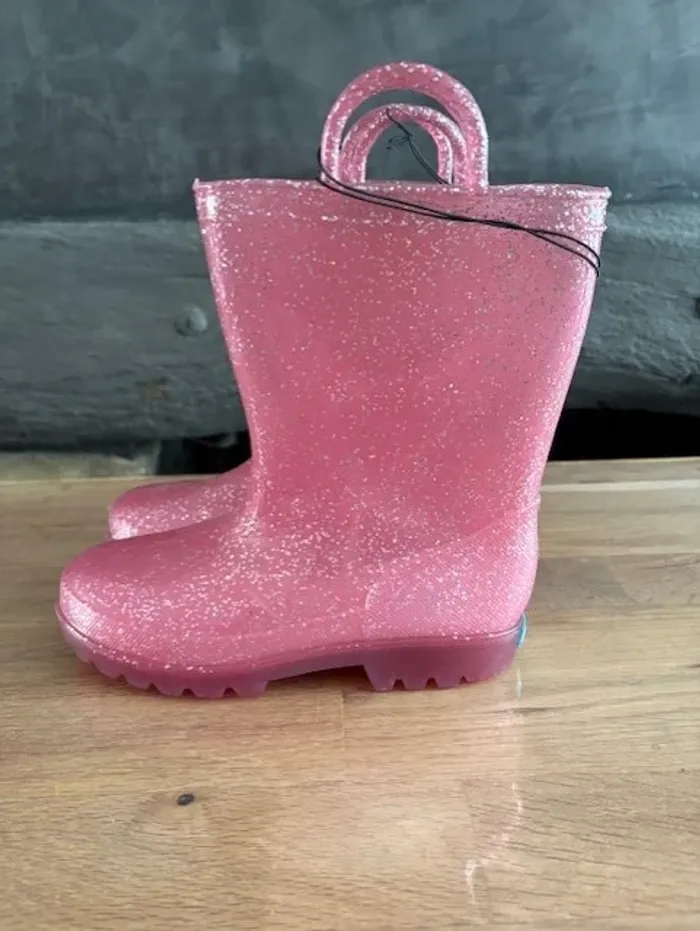 botte de pluie rose a pailletttes taille 33 - photo numéro 3