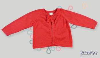 Gilet cardigan tricot rouge H&M 12 – 18 mois 86 cm fille