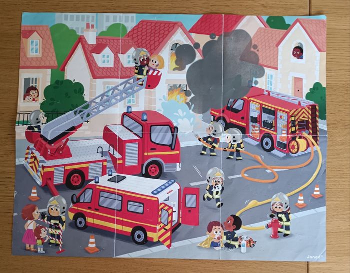 Puzzle Janod "Les pompiers" 24 pièces 3 ans+ - photo numéro 8