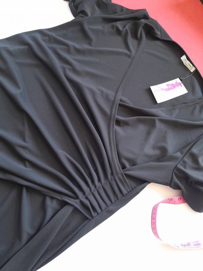 Robe noire neuve drapée extensible Larah createur - photo numéro 6
