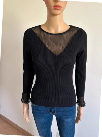Pull noir avec transparence Morgan taille S TBE