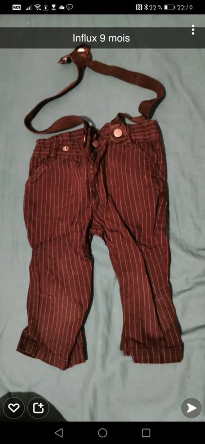 Pantalon rayures bretelles