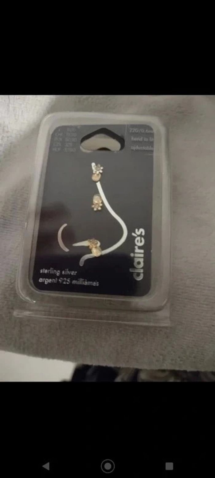 2 Piercing nez fleur en argent Claire's