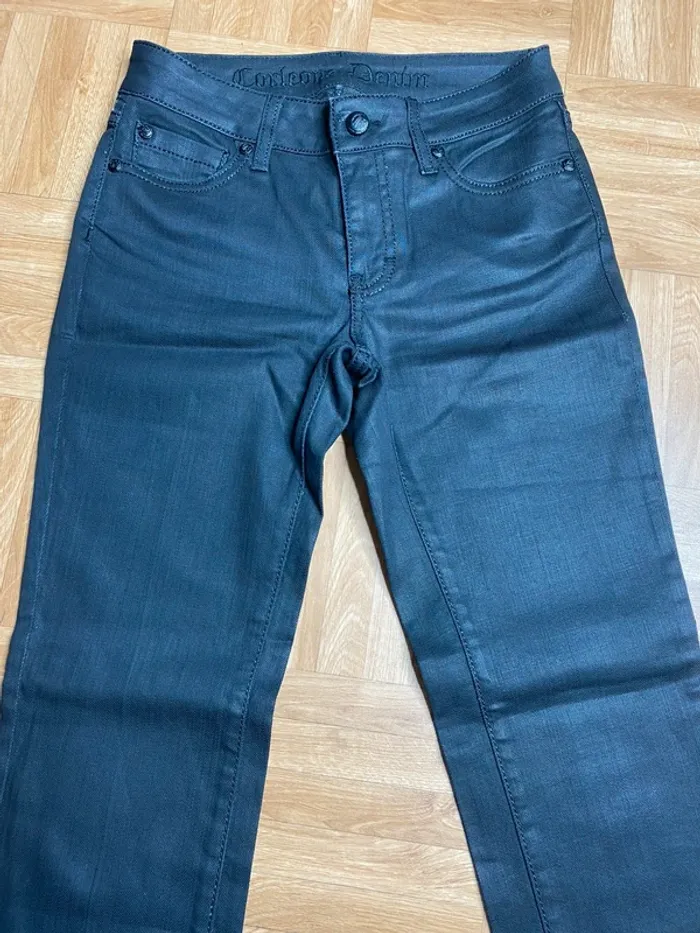 Pantalon jean noir satiné et brodé Corleone (NEUF) - photo numéro 2