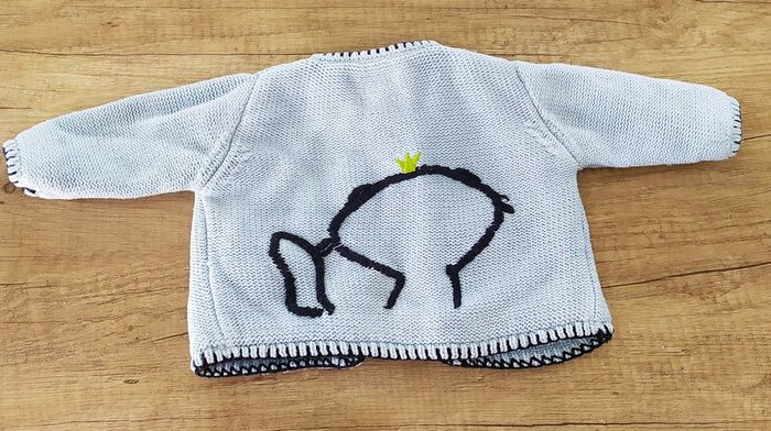 Gilet chaud garçon bleu ciel 1 mois Marèse - photo numéro 3