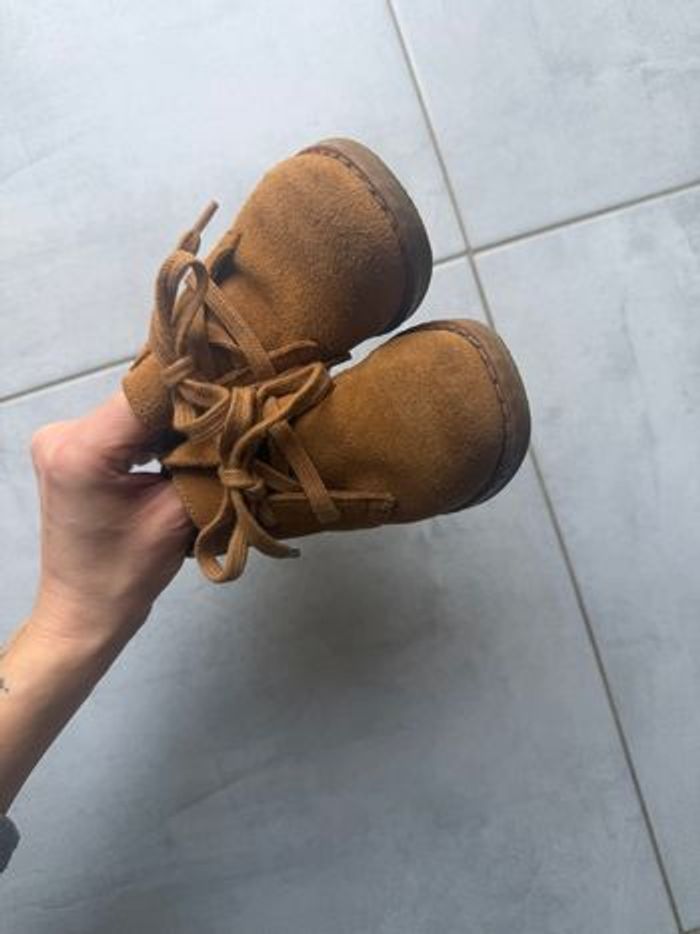 Bottines en suédine camel - Taille 23 - photo numéro 6