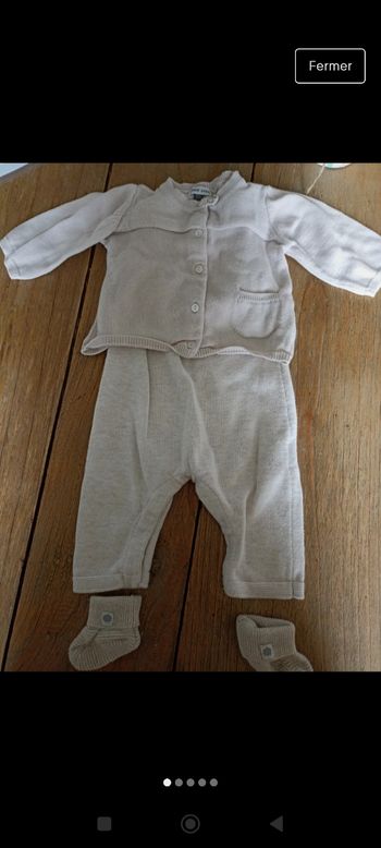 Ensemble maille beige DPAM 3 mois