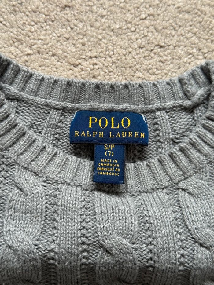 Pull torsadé Ralph Lauren Fille - Gris - photo numéro 5