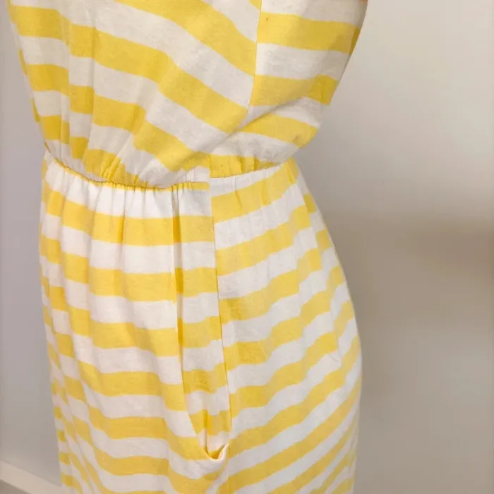Robe longue rayée jaune et blanche bustier nœud CMT Atelier taille 38 A573 - photo numéro 8