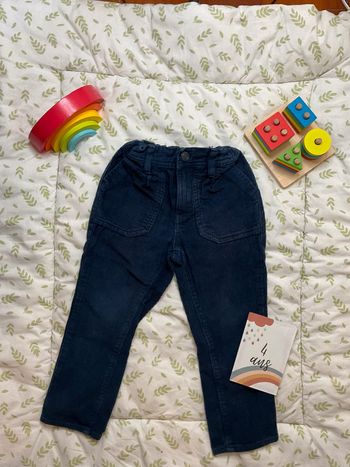 pantalon en velours bleu marine taille réglable orchestra 4 ans