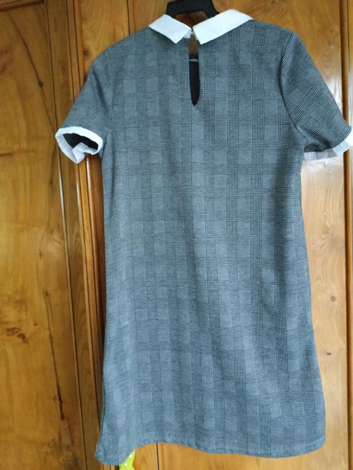 Robe courte manches courtes à carreaux - photo numéro 6