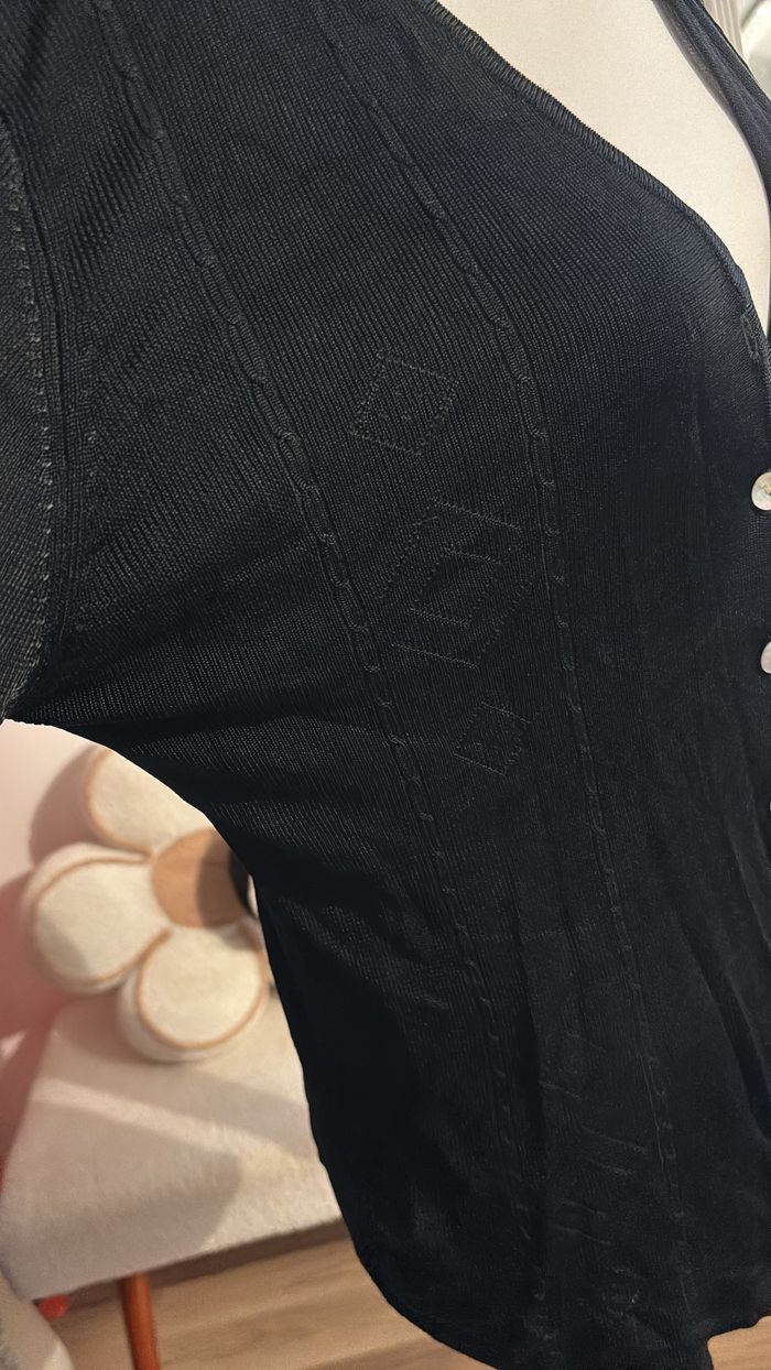 Gilet noir fin brodé Good Look TU - photo numéro 2