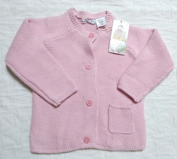 Poco piano gros gilet maille rose coton bio