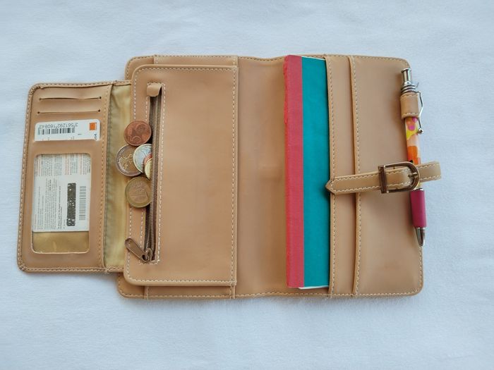 Portefeuille Porte-monnaie multipoches beige - photo numéro 2