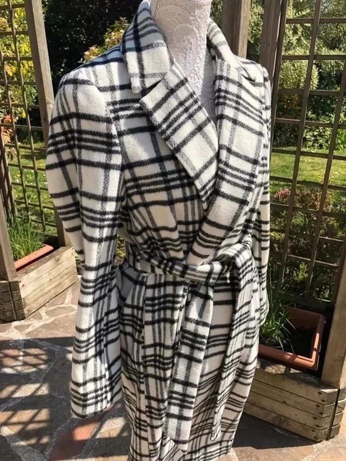 Manteau H&M neuf noir et blanc à rayures - photo numéro 8