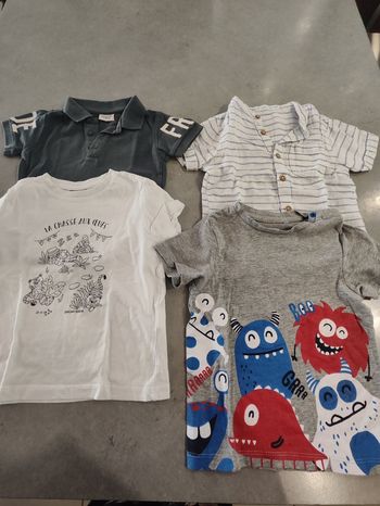 Lot de 4 t-shirts / polos manches courtes – Garçon – Taille 2 ans