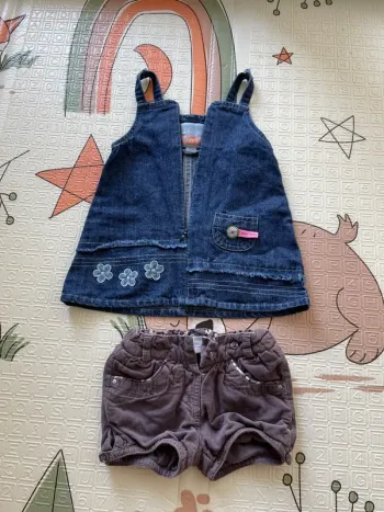 Lot 2 robes jeans et short bébé fille 6 mois