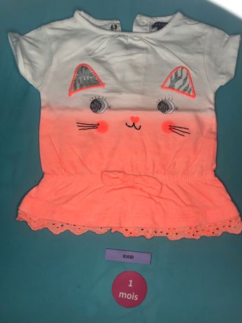 T-shirt dégradé blanc orange 1mois