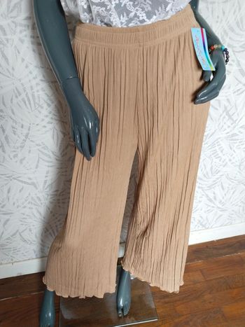 Pantalon plissé jambes larges femme taille 36 38 50 42 44 46