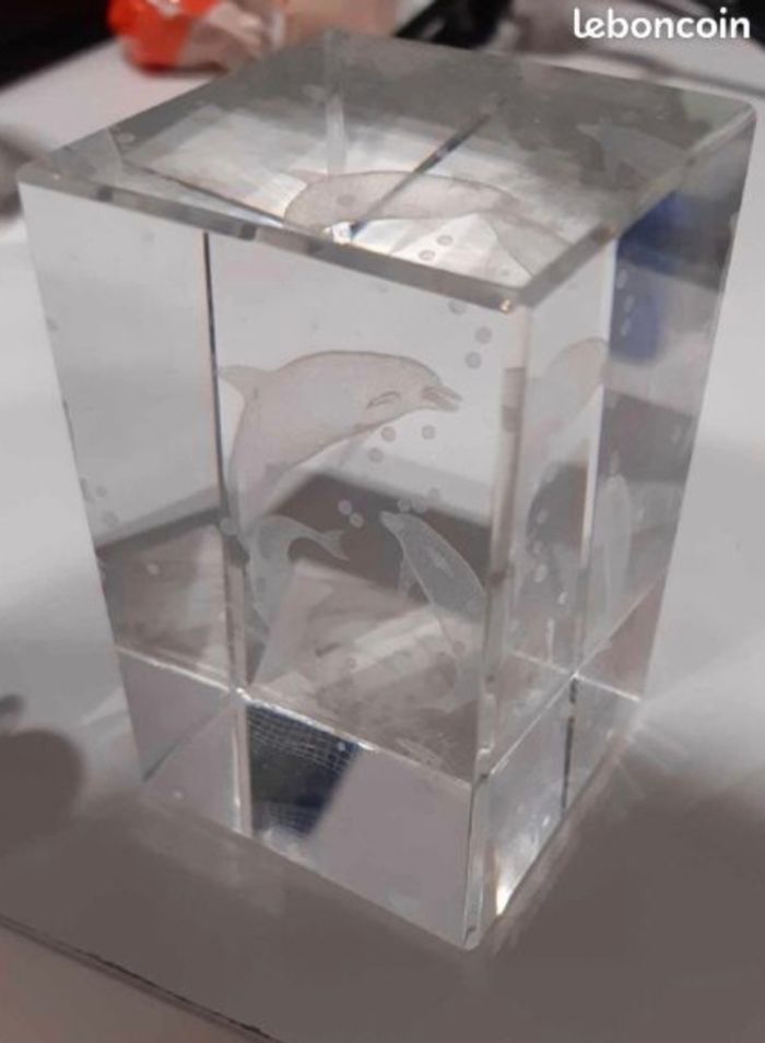 Décoration rectangle en verre 3D dauphins - photo numéro 3