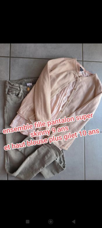 Ensemble fille pantalon 9 ans et haut 10 ans