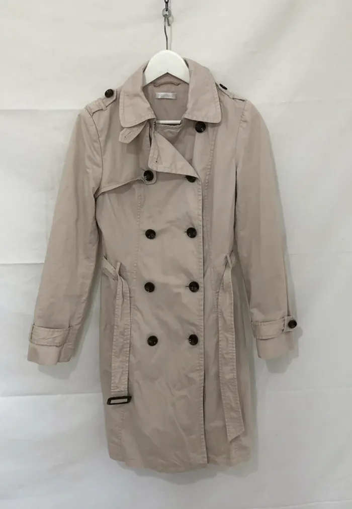 Trench crème avec ceinture Promod taille 38 comme neuf - photo numéro 2
