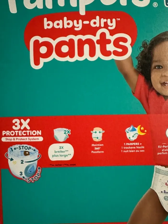 Paquet de couches Pampers pants taille 5 quantité 86 - photo numéro 3