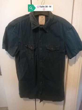 🌸Chemise bleu marine manches courtes Taille 38 "Jules" 🌸
