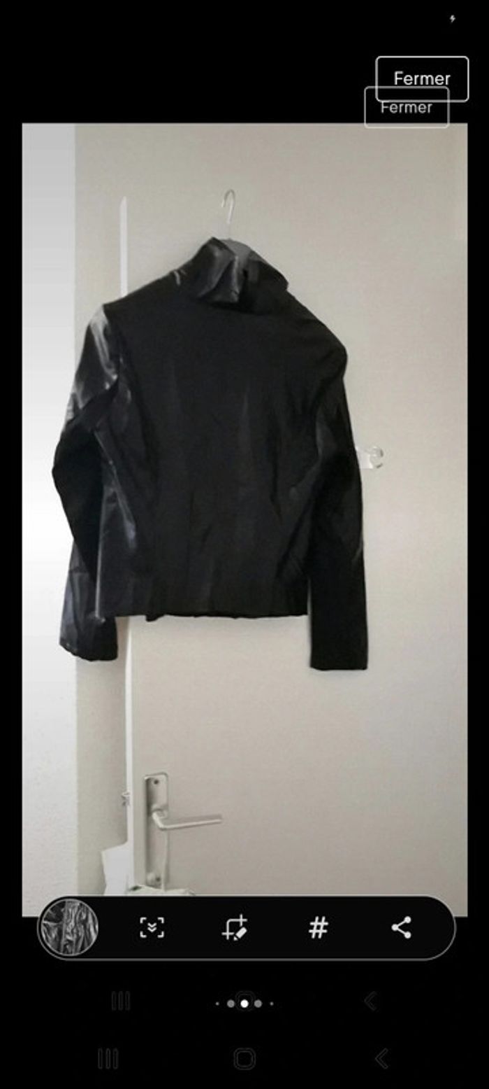 Veste zippée simili cuir femme M - photo numéro 3
