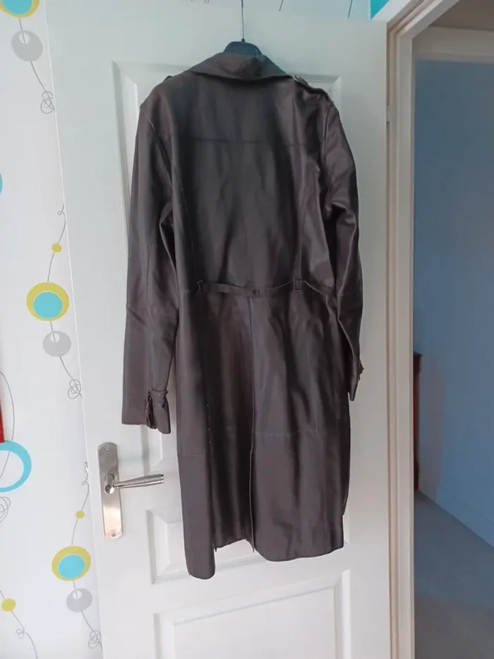 Veste longue cuir doublée - photo numéro 3