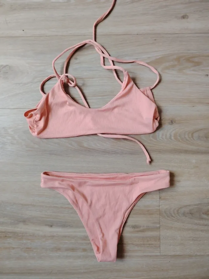 Maillot de bain deux pièces pêche