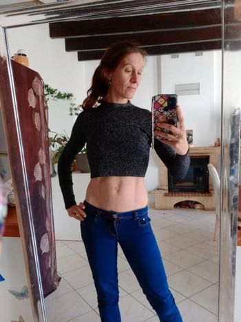 Crop top s noir argenté c 81