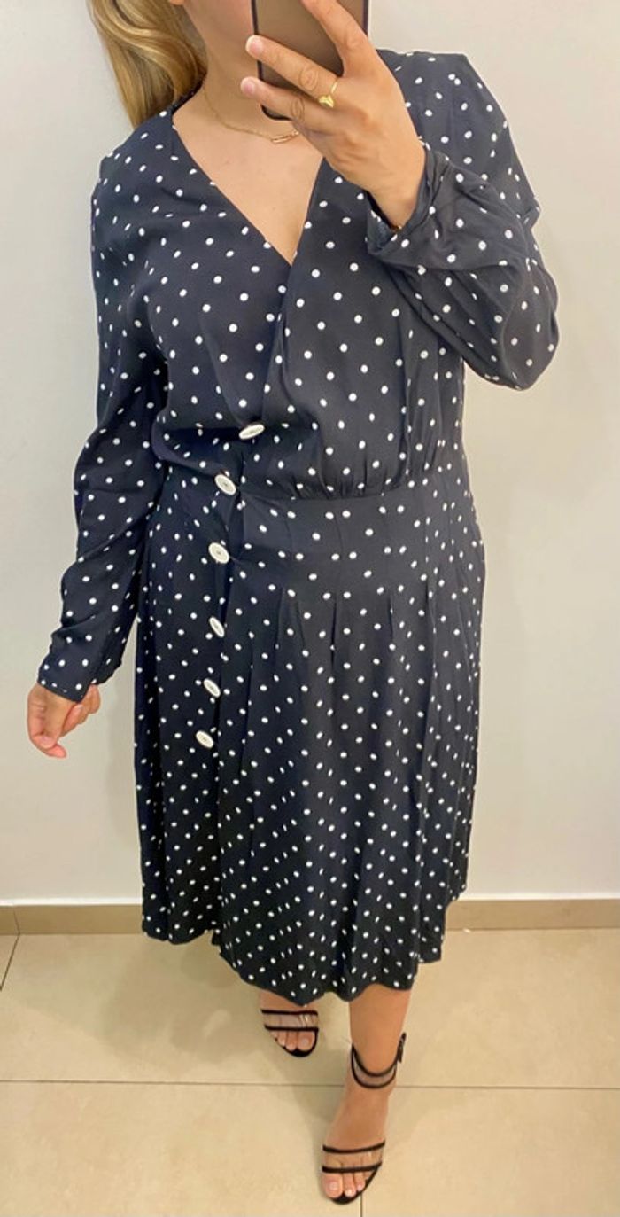 Robe longue à pois Mango Taille M - photo numéro 4