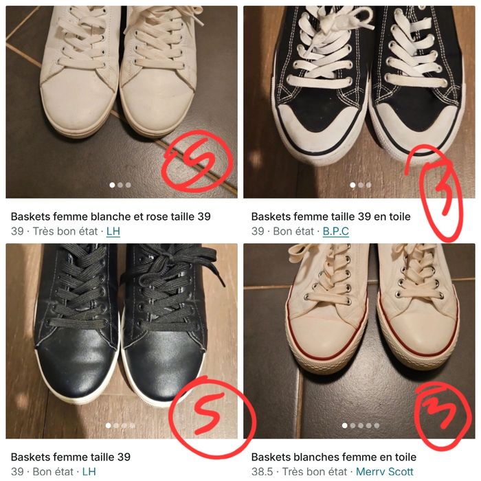 Baskets femme taille 39