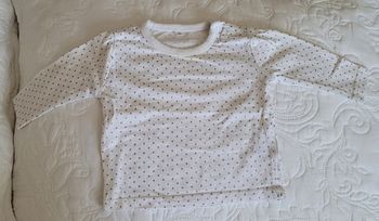 T-shirt blanc à pois