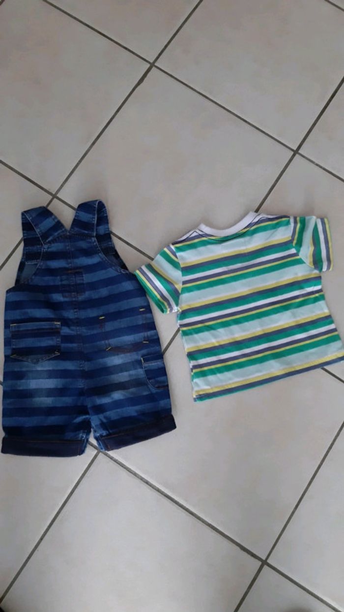 Salopette short + t-shirt manche courte garçon - photo numéro 6