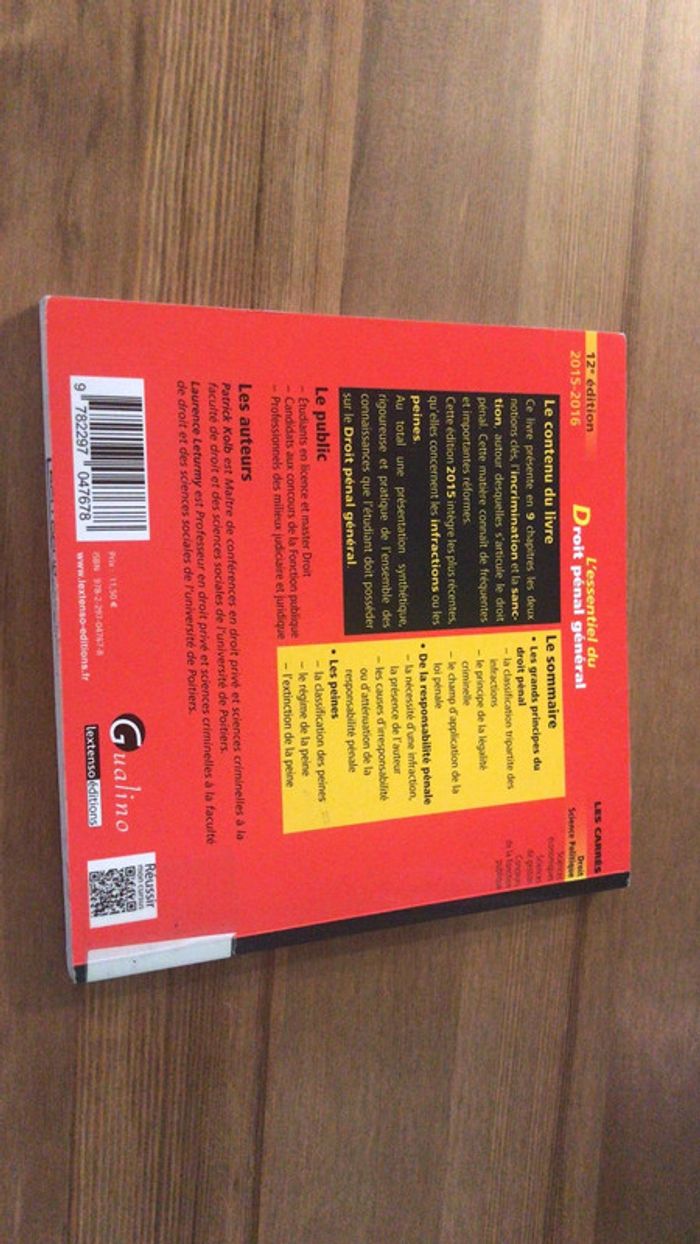 Livre l’essentiel du droit pénal général - photo numéro 2