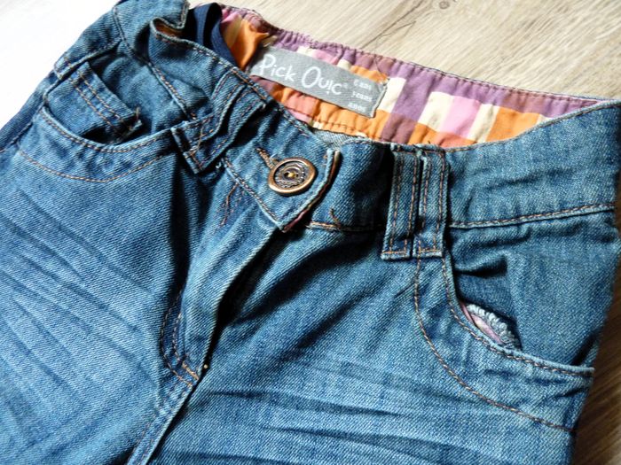 Pantalon jean pantacourt fille Gemo 6 ans bleu neuf - photo numéro 3