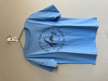 T-shirt bleu Tex Neuf – Motif Requin Pizza – 5/6 ans (110/116 cm)