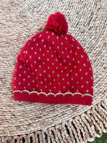 Bonnet rouge et doré à pompon sergent major