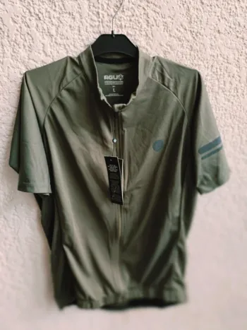 Maillot cyclisme manches courtes vert TL Agu