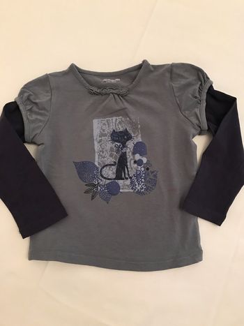 Tee-shirt à manches longues gris et violet